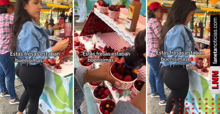 Vendedora de fresas con crema causa sensación en TikTok