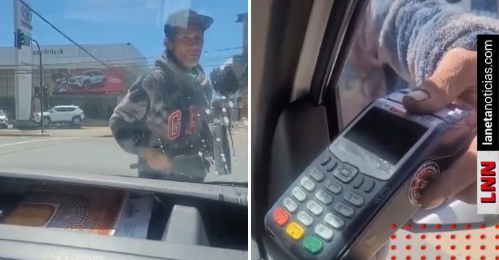 Limpiaparabrisas saca terminal y acepta pago con tarjeta
