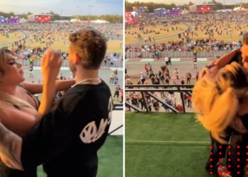 Wendy Guevara y Nicola Porcella se besan en pleno FlowFest