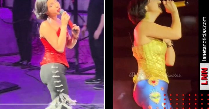 Critican a Ángela Aguilar por usar almohadillas (VIDEO)