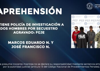 Detiene policía de investigación a Marcos Eduardo N. Y José Francisco N. Por secuestro agravado: FGJE
