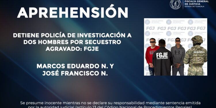Detiene policía de investigación a Marcos Eduardo N. Y José Francisco N. Por secuestro agravado: FGJE