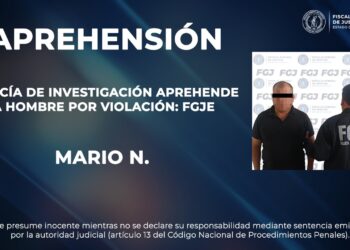Policía de investigación aprehende a hombre por violación: FGJE