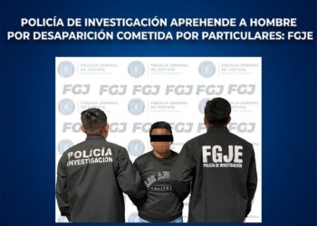 Policía de Investigación aprehende a hombre por desaparición cometida por particulares: FGJE