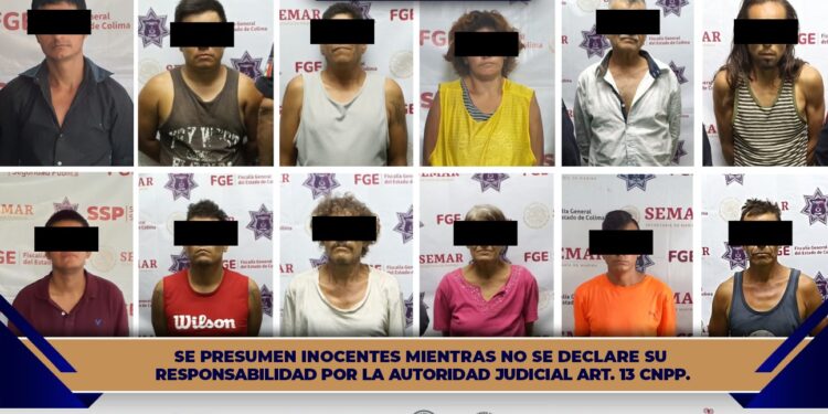 SSP Colima detiene a 12 personas por delitos contra la salud