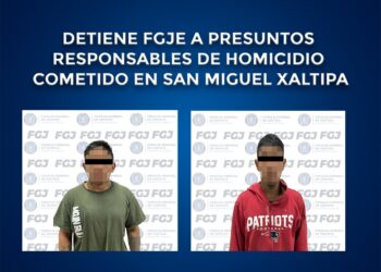 Detiene FGJE a presuntos responsables de homicidio cometido en San Miguel Xaltipa