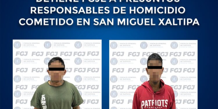 Detiene FGJE a presuntos responsables de homicidio cometido en San Miguel Xaltipa