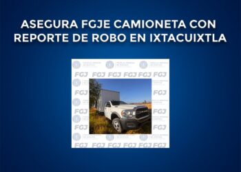 Asegura FGJE camioneta con reporte de robo en Ixtacuixtla