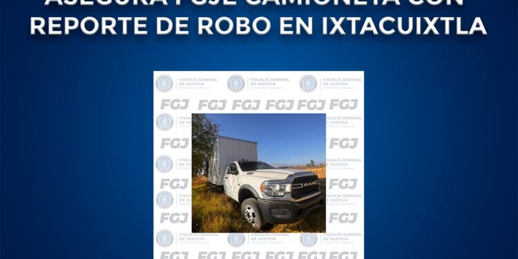 Asegura FGJE camioneta con reporte de robo en Ixtacuixtla