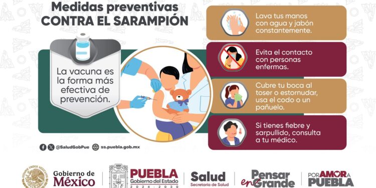 Secretaría de Salud refuerza vigilancia epidemiológica por segundo caso de sarampión en Puebla