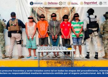 FGEGuerrero detiene en flagrancia a cinco masculinos en Acapulco; asegura presunta marihuana