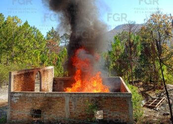 FGR incinera más de 300 kilos de narcóticos y objetos del delito asegurados en Guerrero