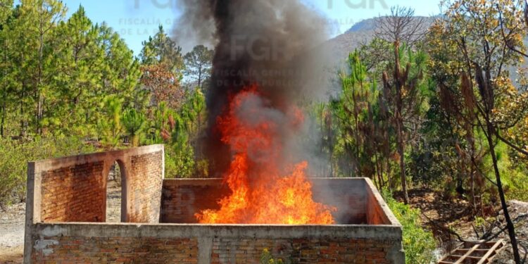 FGR incinera más de 300 kilos de narcóticos y objetos del delito asegurados en Guerrero