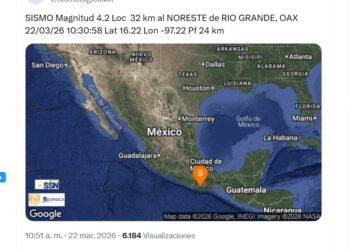 Sismo de magnitud 4.2 se registra en Oaxaca