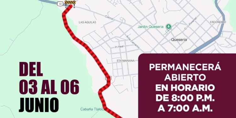 Alerta Seidum por cierre parcial del libramiento Quesería-Montitlán este miércoles, jueves y viernes