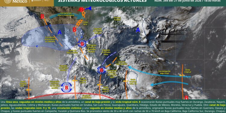 CDMX espera lluvias con granizo mientras el norte supera los 40 grados