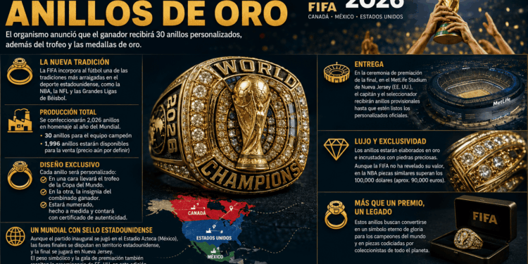 La FIFA entregará anillos personalizados al campeón del Mundial 2026