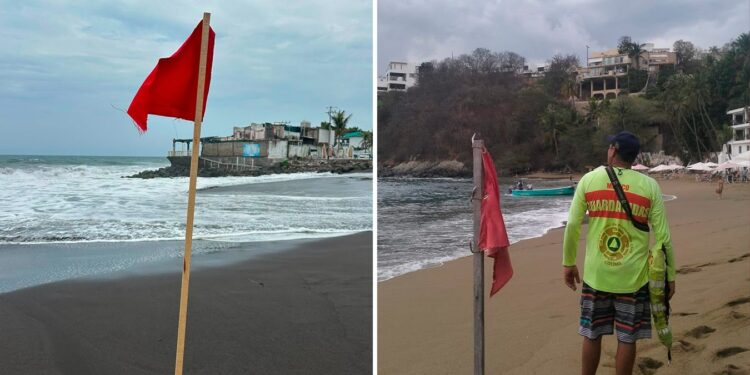 Alerta UEPC por mar de fondo en costas de Colima; exhorta a no ingresar al océano