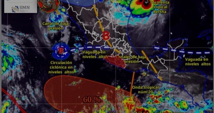 En Guerrero se prevén lluvias vespertinas por onda tropical 20; se mantiene vigilancia sobre zona de baja presión en el Océano Pacífico: SGIRPCGRO 