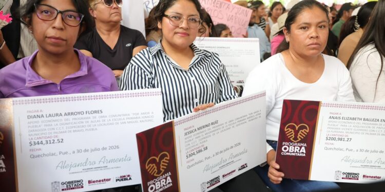 Gobierno de Puebla consolida bienestar en Quecholac con obra comunitaria
