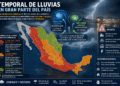 SMN pronostica lluvias muy fuertes en 12 estados y tormentas en gran parte del país