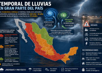 SMN pronostica lluvias muy fuertes en 12 estados y tormentas en gran parte del país