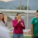 La Gobernadora Indira Vizcaíno entregó nueva cancha de futbol 5 en Coquimatlán