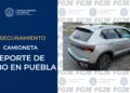 Asegura FGJE vehículo con reporte de robo vigente en el estado de Puebla