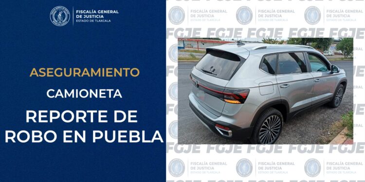 Asegura FGJE vehículo con reporte de robo vigente en el estado de Puebla