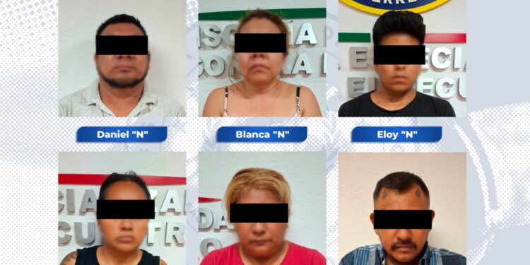 FGEGuerrero detiene a seis presuntos integrantes de “Los Tlacos” vinculados con actividades de #extorsión en Chilpancingo
