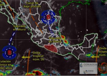 Viernes con probabilidad de lluvia ligera a moderada y ocasionalmente fuerte en la Sierra, Centro y Montaña