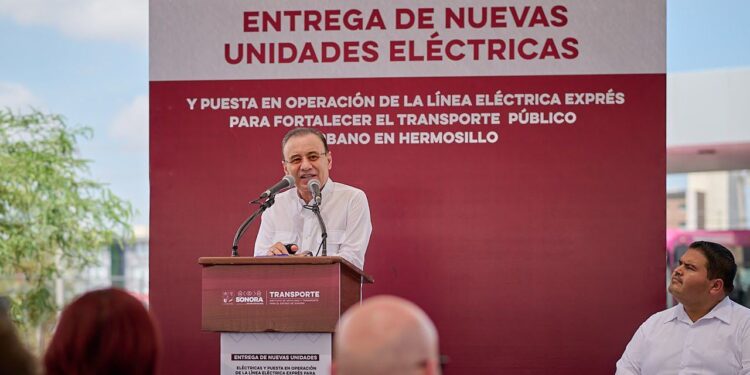 Gobernador Durazo moderniza transporte público de Hermosillo con nuevas unidades eléctricas