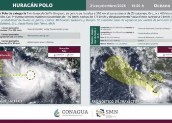 Huracán Polo se mantiene frente a costas de Guerrero