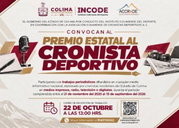 Incode convoca al Premio Estatal al Cronista Deportivo 2026