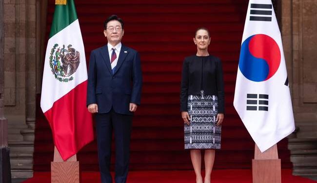 La Presidenta Claudia Sheinbaum recibe en Palacio Nacional a su homólogo de la República de Corea, Lee Jae-myung