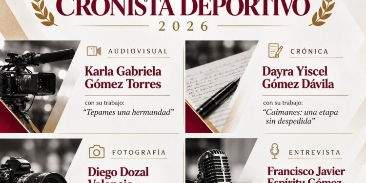 Francisco Espíritu, Diego Dozal, Karla y Dayra Gómez ganan el Premio Estatal al Cronista Deportivo Colima 2026